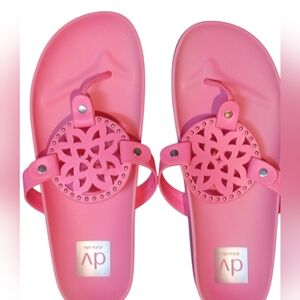 Dolce Vita -Pink Sandals Molded Foot Bed Non-Slip Bottom Geometric Design Size 7